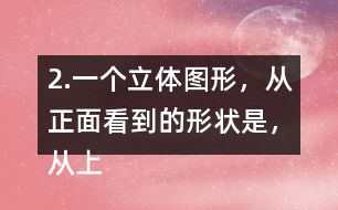 2.一個立體圖形，從正面看到的形狀是，從上面看到的形狀是，從左面看到的形狀是，撘一撘，你用了幾個小正方體？