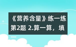 《營養(yǎng)含量》練一練第2題 2.算一算，填一填。