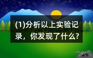 (1)分析以上實驗記錄，你發(fā)現(xiàn)了什么?