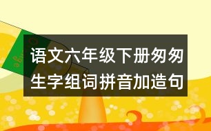 語文六年級下冊匆匆生字組詞拼音加造句