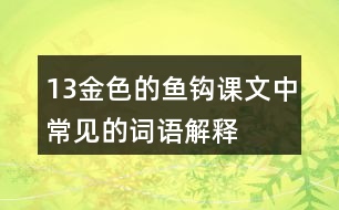 13金色的魚鉤課文中常見的詞語(yǔ)解釋