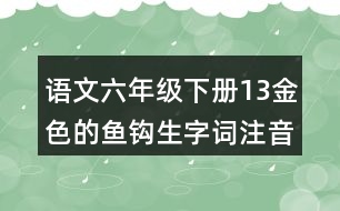 語文六年級下冊13金色的魚鉤生字詞注音練習答案