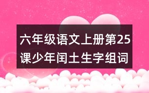 六年級語文上冊第25課少年閏土生字組詞及詞語理解