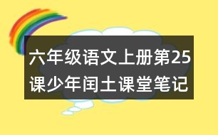 六年級(jí)語(yǔ)文上冊(cè)第25課少年閏土課堂筆記常見(jiàn)多音字