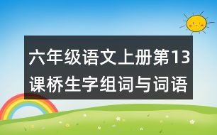 六年級(jí)語(yǔ)文上冊(cè)第13課橋生字組詞與詞語(yǔ)理解