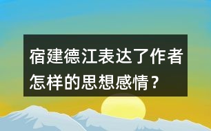 宿建德江表達(dá)了作者怎樣的思想感情？