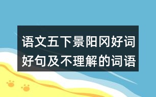 語(yǔ)文五下景陽(yáng)岡好詞好句及不理解的詞語(yǔ)