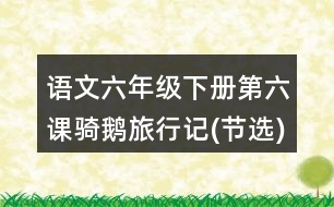 語文六年級(jí)下冊(cè)第六課騎鵝旅行記(節(jié)選)多音字近反義詞