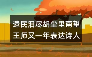 遺民淚盡胡塵里南望王師又一年表達(dá)詩人怎樣的情感？