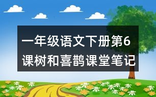 一年級(jí)語(yǔ)文下冊(cè)第6課樹(shù)和喜鵲課堂筆記常見(jiàn)多音字