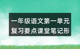 一年級語文第一單元復(fù)習(xí)要點課堂筆記形近字