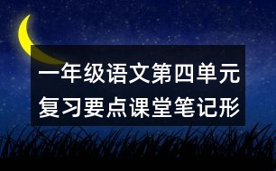 一年級(jí)語(yǔ)文第四單元復(fù)習(xí)要點(diǎn)課堂筆記形近字