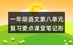 一年級(jí)語文第八單元復(fù)習(xí)要點(diǎn)課堂筆記形近字