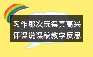 習(xí)作：那次玩得真高興評課說課稿教學(xué)反思