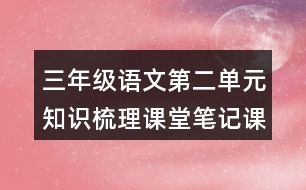 三年級語文第二單元知識梳理課堂筆記課文回顧