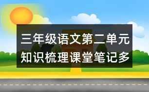 三年級(jí)語(yǔ)文第二單元知識(shí)梳理課堂筆記多音字