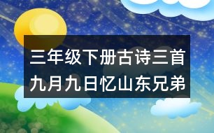 三年級(jí)下冊(cè)古詩三首九月九日憶山東兄弟生字組詞字詞解釋