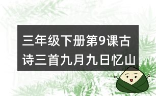 三年級下冊第9課古詩三首九月九日憶山東兄弟課堂筆記之詩歌譯文