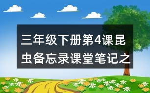 三年級(jí)下冊(cè)第4課昆蟲(chóng)備忘錄課堂筆記之重難點(diǎn)歸納