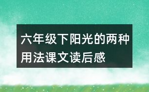 六年級(jí)下陽(yáng)光的兩種用法課文讀后感