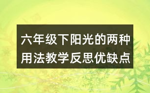 六年級(jí)下陽光的兩種用法教學(xué)反思優(yōu)缺點(diǎn)