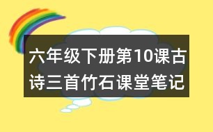 六年級(jí)下冊(cè)第10課古詩(shī)三首竹石課堂筆記之字詞理解