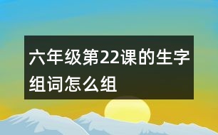 六年級(jí)第22課的生字組詞怎么組