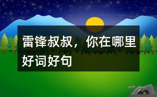 雷鋒叔叔，你在哪里好詞好句