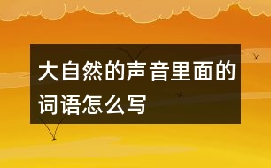 大自然的聲音里面的詞語(yǔ)怎么寫