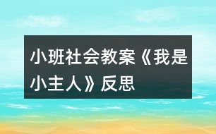 小班社會(huì)教案《我是小主人》反思