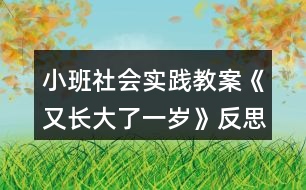 小班社會實(shí)踐教案《又長大了一歲》反思