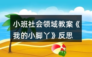 小班社會領(lǐng)域教案《我的小腳丫》反思