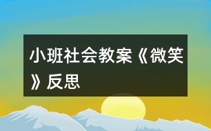 小班社會(huì)教案《微笑》反思