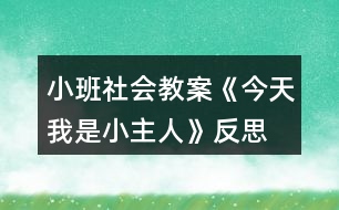 小班社會教案《今天我是小主人》反思