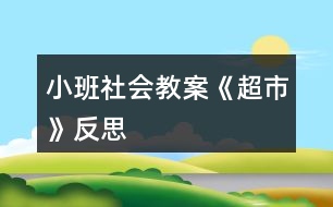 小班社會(huì)教案《超市》反思