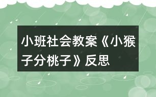 小班社會教案《小猴子分桃子》反思