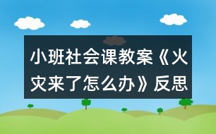 小班社會(huì)課教案《火災(zāi)來了怎么辦》反思