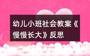 幼兒小班社會教案《慢慢長大》反思