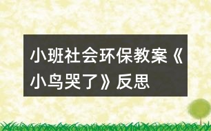 小班社會(huì)環(huán)保教案《小鳥哭了》反思