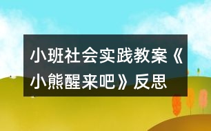 小班社會(huì)實(shí)踐教案《小熊醒來(lái)吧》反思