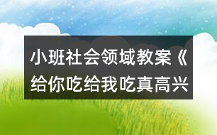 小班社會(huì)領(lǐng)域教案《給你吃給我吃真高興》反思