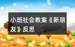 小班社會(huì)教案《新朋友》反思