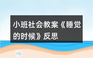 小班社會(huì)教案《睡覺(jué)的時(shí)候》反思