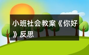 小班社會(huì)教案《你好》反思