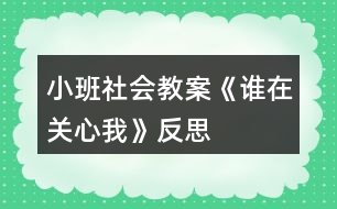 小班社會(huì)教案《誰在關(guān)心我》反思