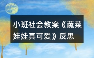 小班社會教案《蔬菜娃娃真可愛》反思