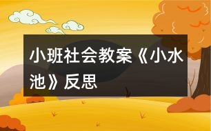 小班社會教案《小水池》反思