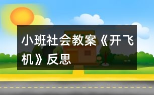 小班社會教案《開飛機》反思