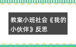 教案小班社會(huì)《我的小伙伴》反思