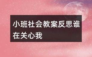 小班社會教案反思誰在關心我